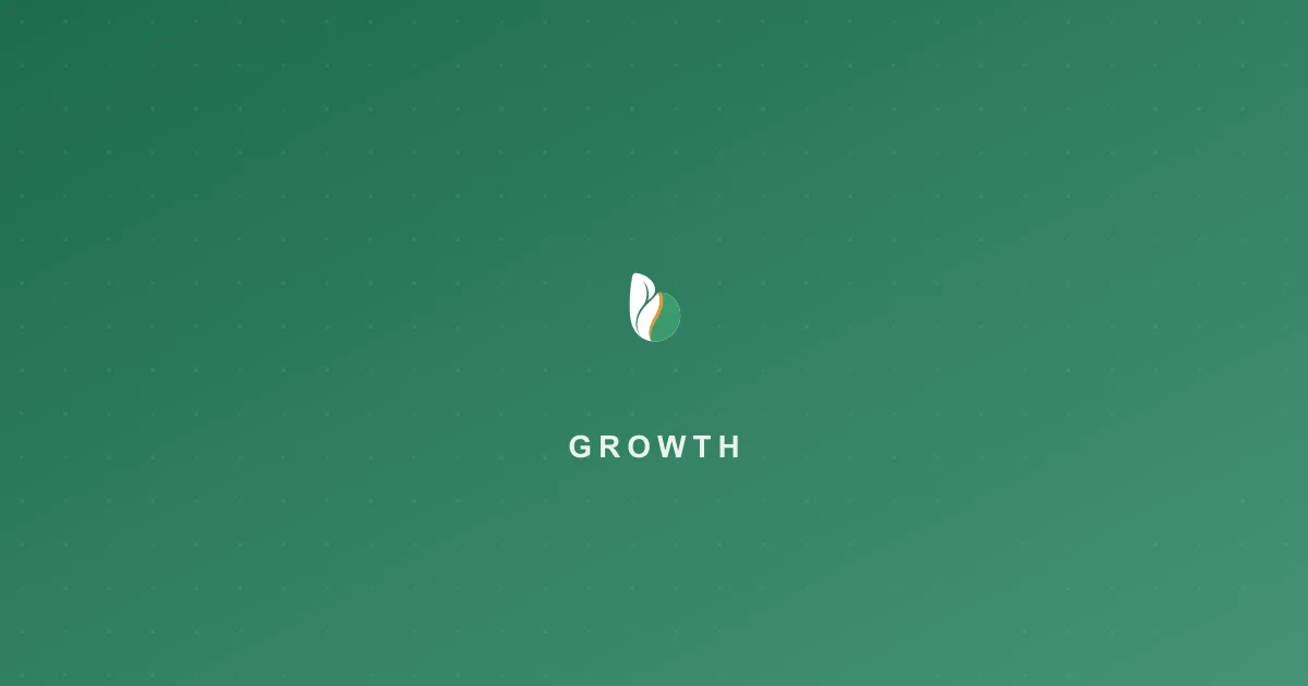 Growth chart showing organic business growth through SEO, content, and referral strategies